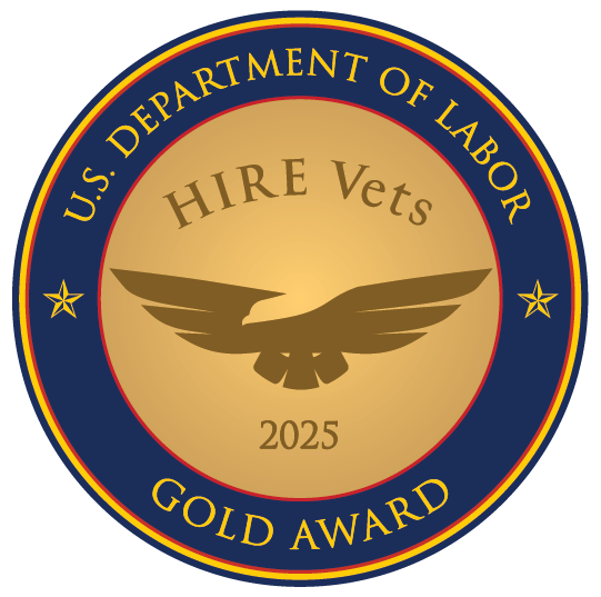 U.S. Department of Labor Gold Award - Hire Vets 2021